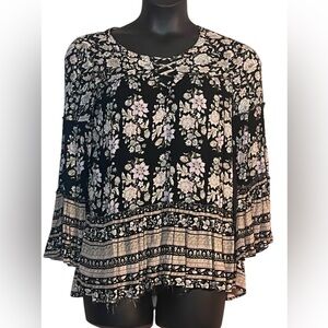 American Eagle cottage Small core Baby doll Long Sleeve Floral prairie Blouse